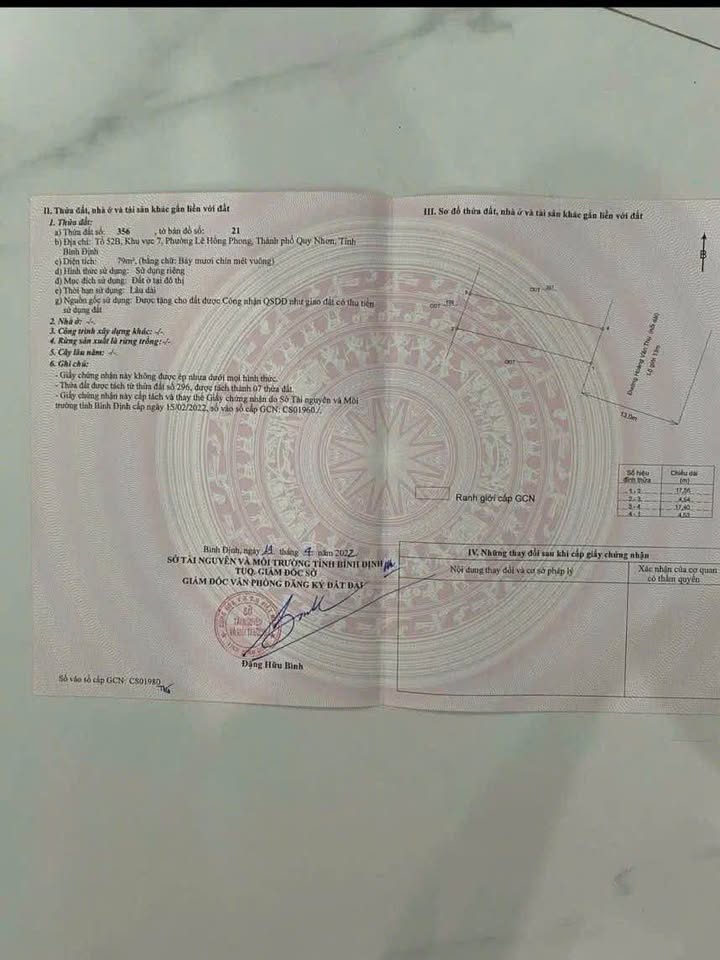 Đất mặt tiền đường Hoàng Văn Thụ, Quy Nhơn 79m² giá 6.5 tỷ - Đầu tư sinh lời tuyệt vời!