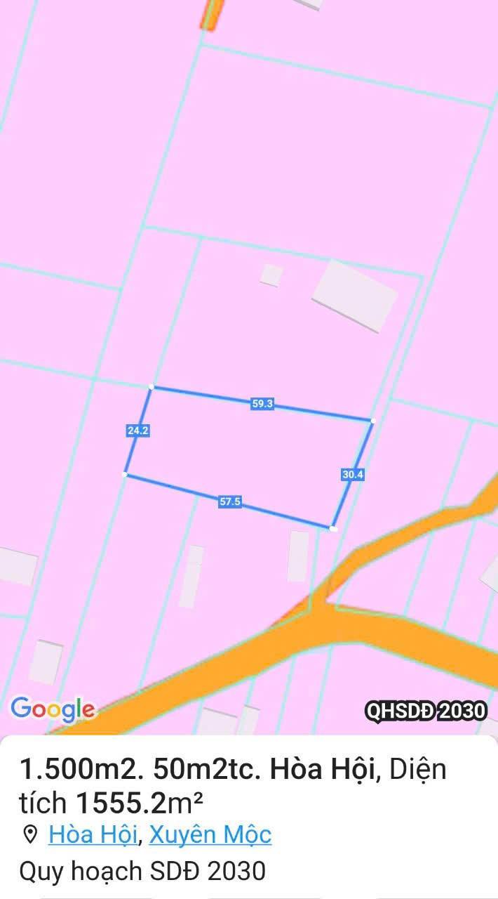 Đất nền xã Hòa Hội, Xuyên Mộc 1.500m² giá 1.8 tỷ - Cơ hội đầu tư tuyệt vời!