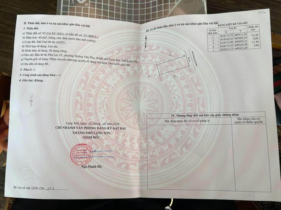 Đất kinh doanh mặt đường Phùng Chí Kiên, Lạng Sơn 45m² giá 2 tỷ - Cơ hội đầu tư sinh lời!