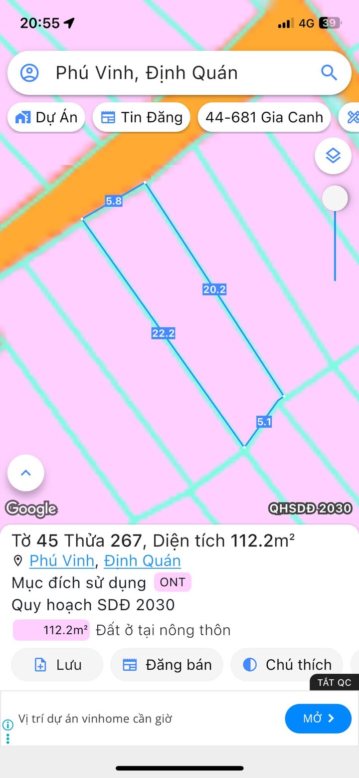 Đất nền thổ cư xã Phú Vinh 110m² giá 1.1 tỷ - Cơ hội đầu tư tuyệt vời!