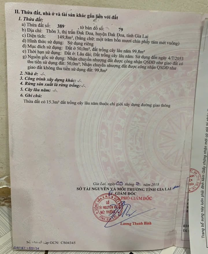 Đất nền mặt tiền đường Trần Phú Đăk Đoa 150m² giá 1.9 tỷ - Đầu tư sinh lời ngay!