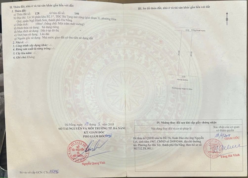 Đất nền Hòa Quý Đà Nẵng 100m² giá 3.69 tỷ - Sổ đỏ chính chủ đẹp