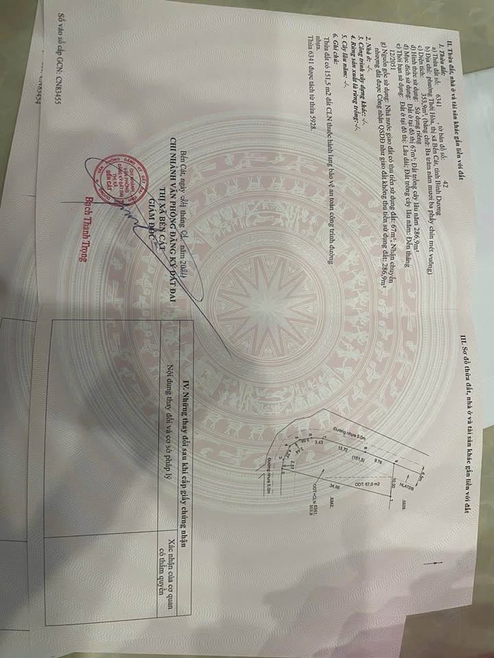 Đất nền Thới Hòa Bến Cát 353m² giá 2.58 tỷ - Vị trí gần trường học