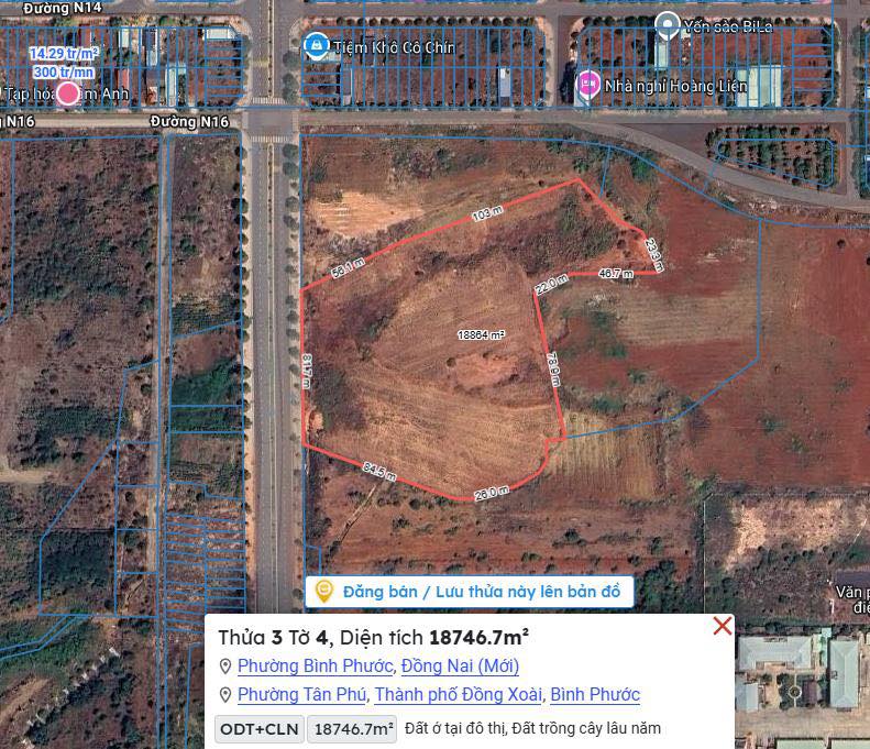 Đất ở đô thị phường Tân Phú, Đồng Xoài 1,8 hecta - Tiềm năng đầu tư lớn!