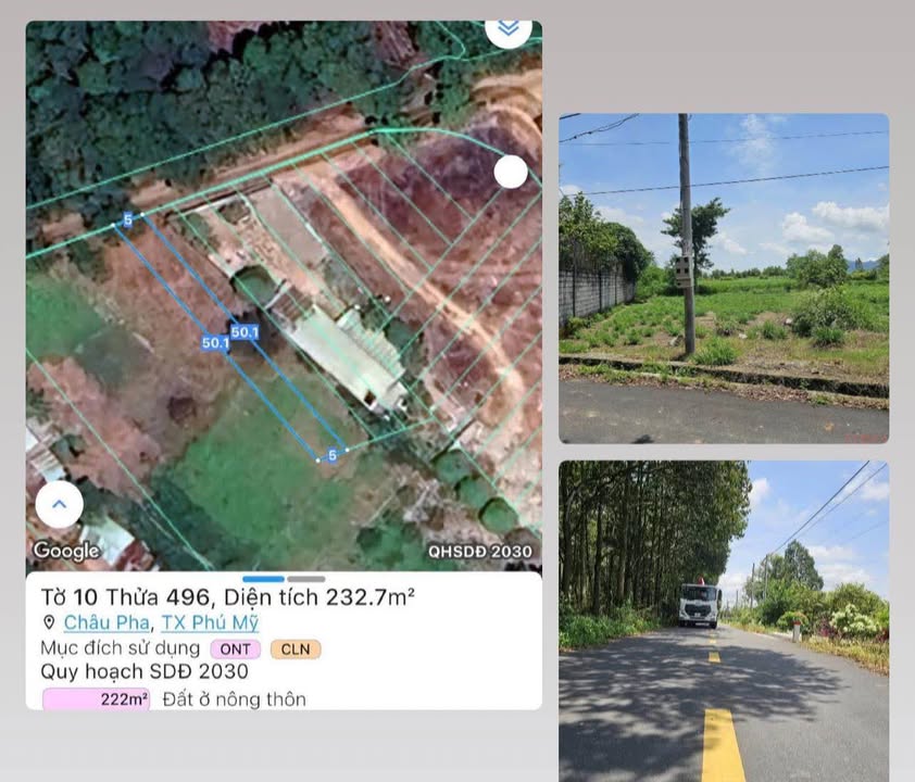 Đất nền mặt tiền xã Châu Pha, Phú Mỹ 100m² giá 1.55 tỷ - Đầu tư sinh lời ngay!