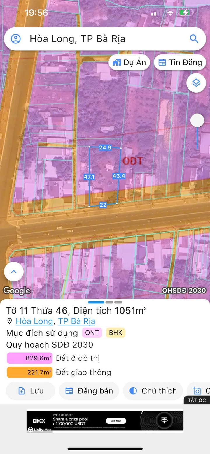 Đất mặt tiền Tỉnh lộ 52, Bà Rịa 946m² giá 20 tỷ - Cơ hội đầu tư đắc địa!