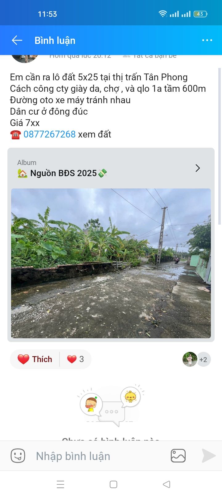 Đất nền Tân Phong, Quảng Xương 125m² giá 700 triệu - Đường ô tô, dân cư đông đúc!