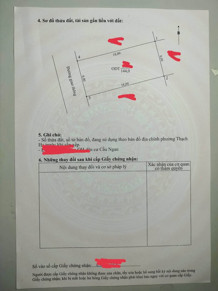 Đất đấu giá Cầu Ngan Thạch Hạ 144m² giá 3.2 tỷ - Vị trí siêu đẹp, hướng Tây Nam!