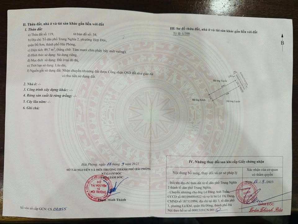 Đất thổ cư Hợp Đức Đồ Sơn 89,7m² giá 1,9 tỷ - Sổ hồng chính chủ