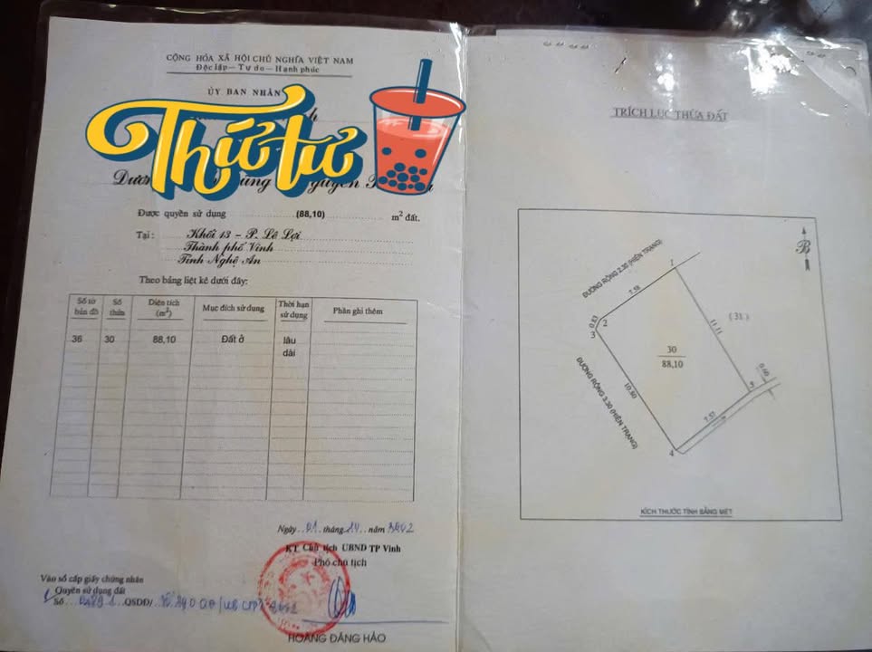 Đất lô góc 3 mặt đường Khối 13, phường Lê Lợi 88m² giá 4.2 tỷ - Cơ hội đầu tư tuyệt vời!