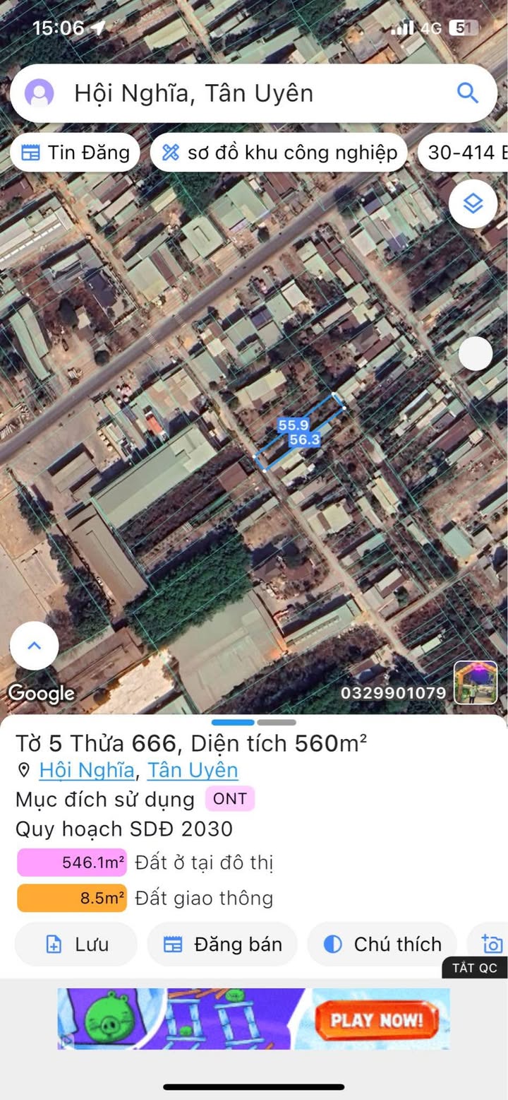 Đất nền Hội Nghĩa 560m² thổ cư - Đầu tư sinh lời ngay!