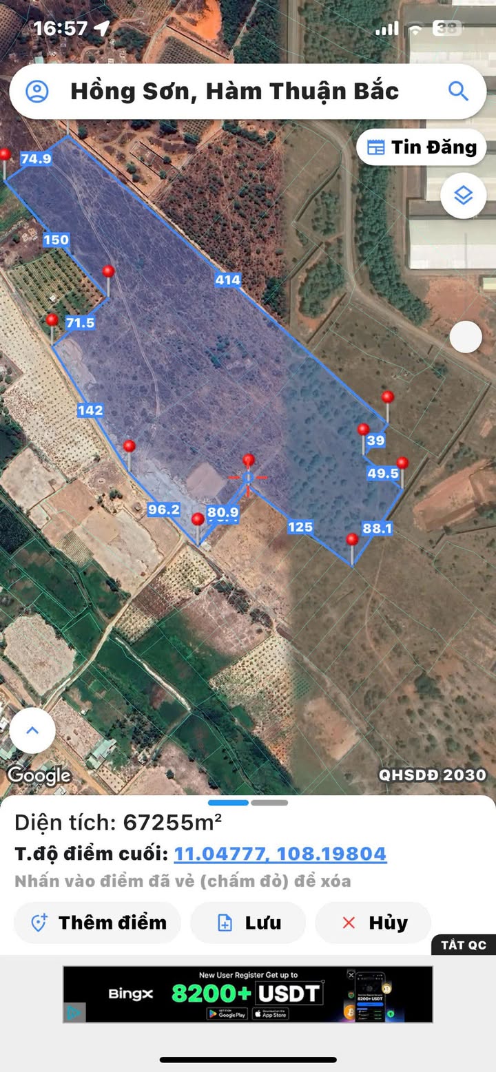 Đất nông nghiệp Hồng Sơn, Hàm Thuận Bắc 67.000m² giá 975 triệu - Cơ hội đầu tư hấp dẫn!