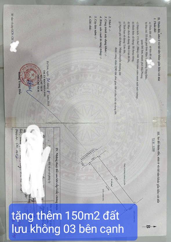 Đất nền Đồ Sơn Hải Phòng 300m² giá 3.2 tỷ - Vị trí đắc địa, sổ đỏ chính chủ!