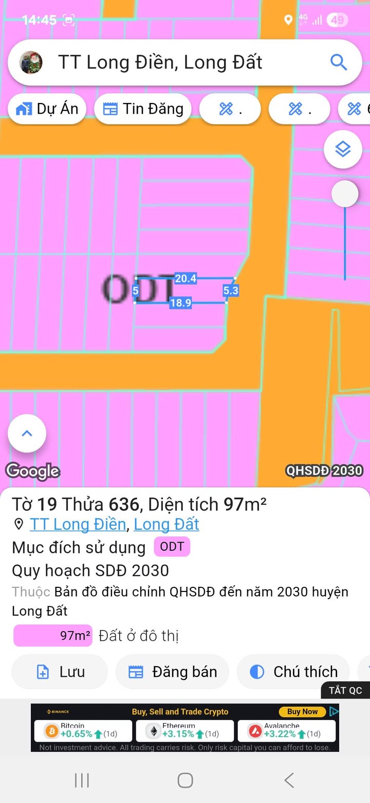 Đất nền đường Châu Văn Biếc Long Điền 97m² giá 1.55 tỷ - Sổ đỏ chính chủ!