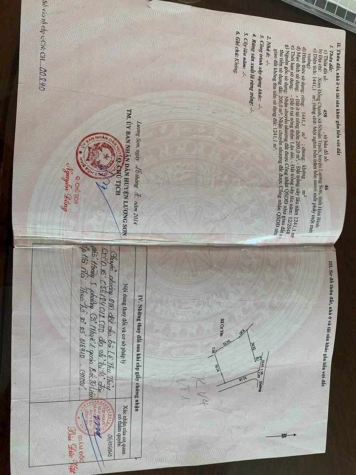 Đất Lương Sơn Hòa Bình 1.441,1m² - View Hồ Thoáng Mát, Đầu Tư Lợi Nhuận Cao