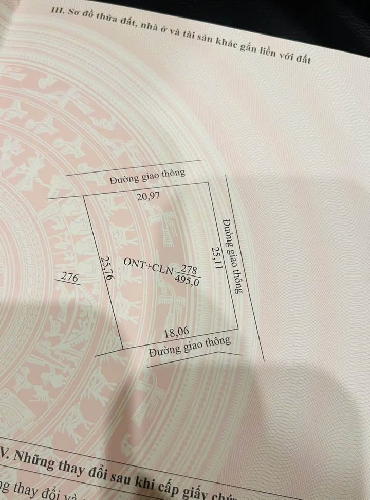 Đất thổ cư Thiệu Vũ 495m² giá 1.25 tỷ - Phong thủy tốt, ô tô vào tận nơi!