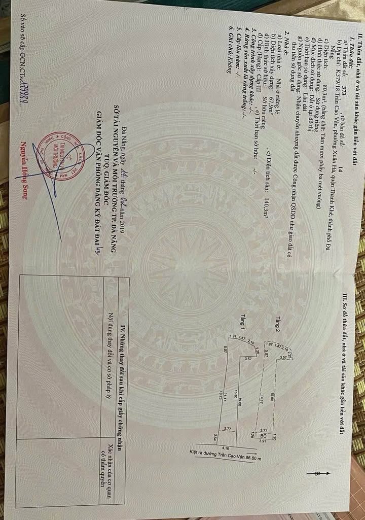 Nhà 2 tầng mặt tiền 4,5m tại quận Thanh Khê - Sổ hồng chính chủ