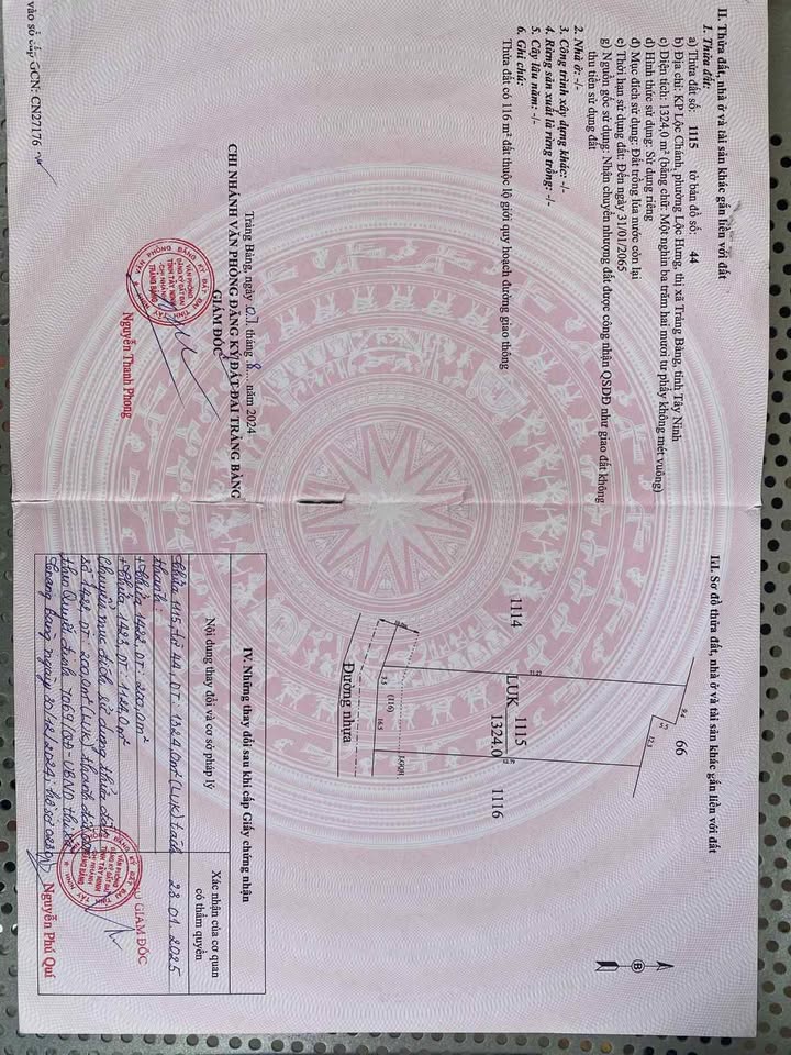 Đất thổ cư 200m² khu Lộc Trát, Trảng Bàng - Giá chỉ 1.1 tỷ, thương lượng!