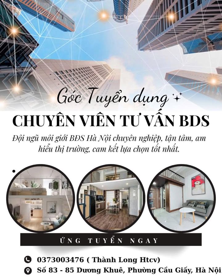 Chuyên viên Tư vấn Bất động sản tại Cầu Giấy - Thu nhập 4-10 triệu/tháng