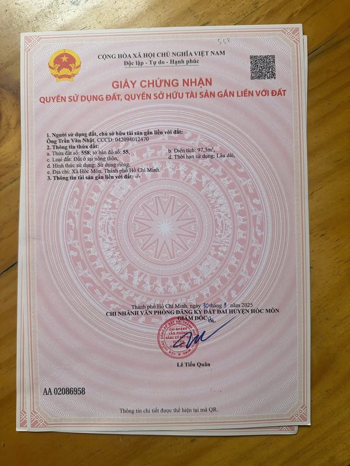 Bán đất mặt tiền Tân Hiệp 16, Hóc Môn 104m² - Đầu tư sinh lời ngay!