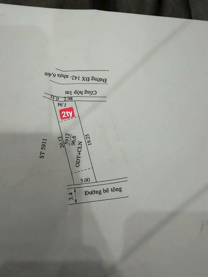 Đất nền Tương Bình Hiệp Thủ Dầu Một 50m² giá 2 tỷ - Lô góc vị trí đẹp