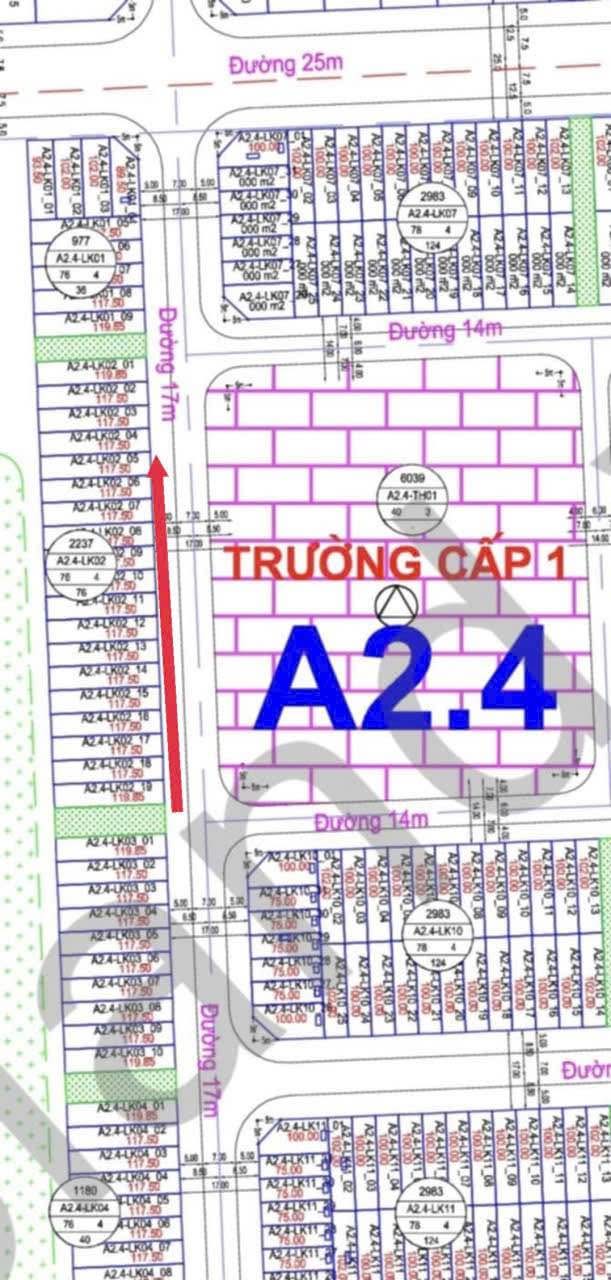 Lô đất 117.5m² đường 17m tại Hà Đông - Hướng Đông, giá thỏa thuận