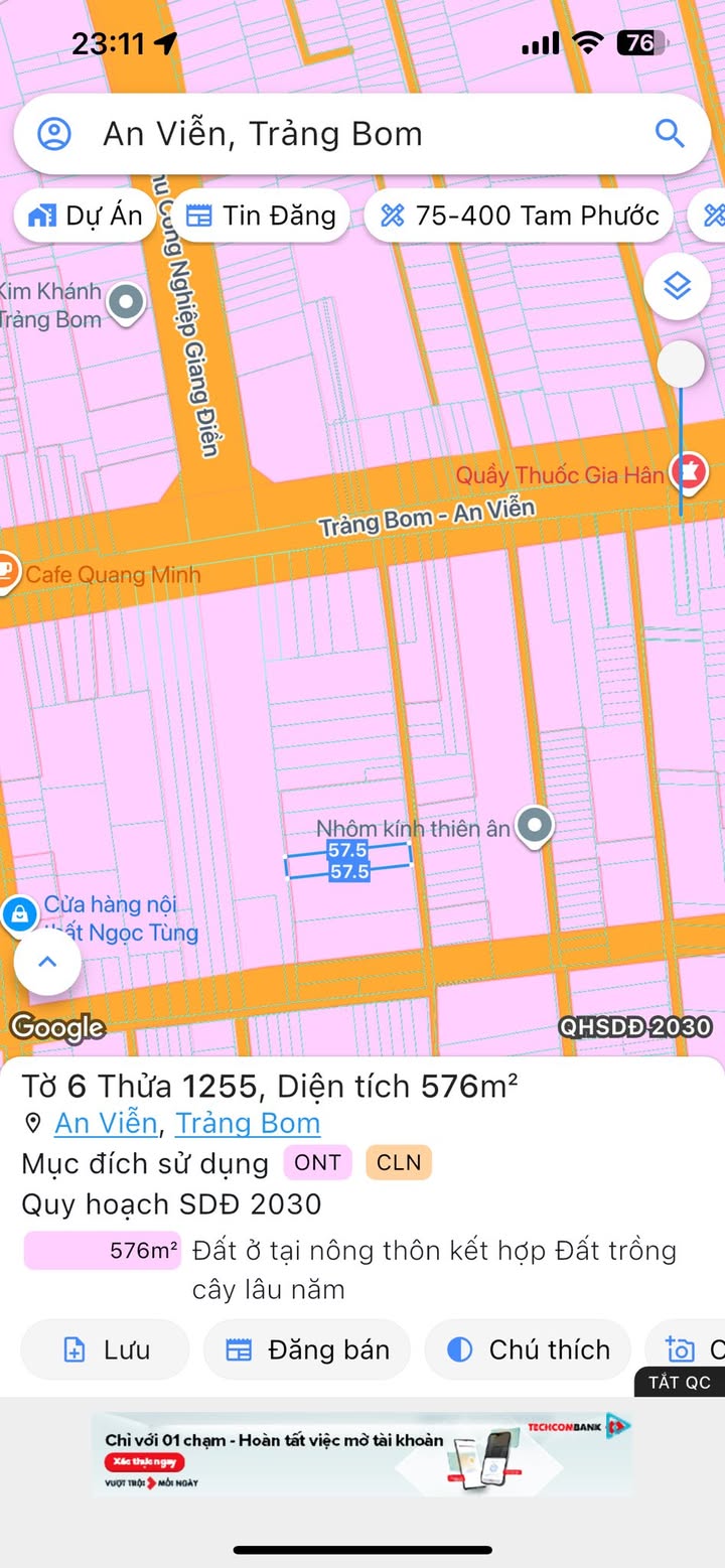 Đất nền An Viễn Trảng Bom 570m² giá 3 tỷ - Vị trí vàng đầu tư sinh lời!