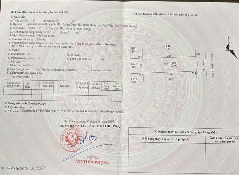 Đất nền khu đô thị Nguyễn Lương Bằng 72m² - Hướng Đông, giá thỏa thuận