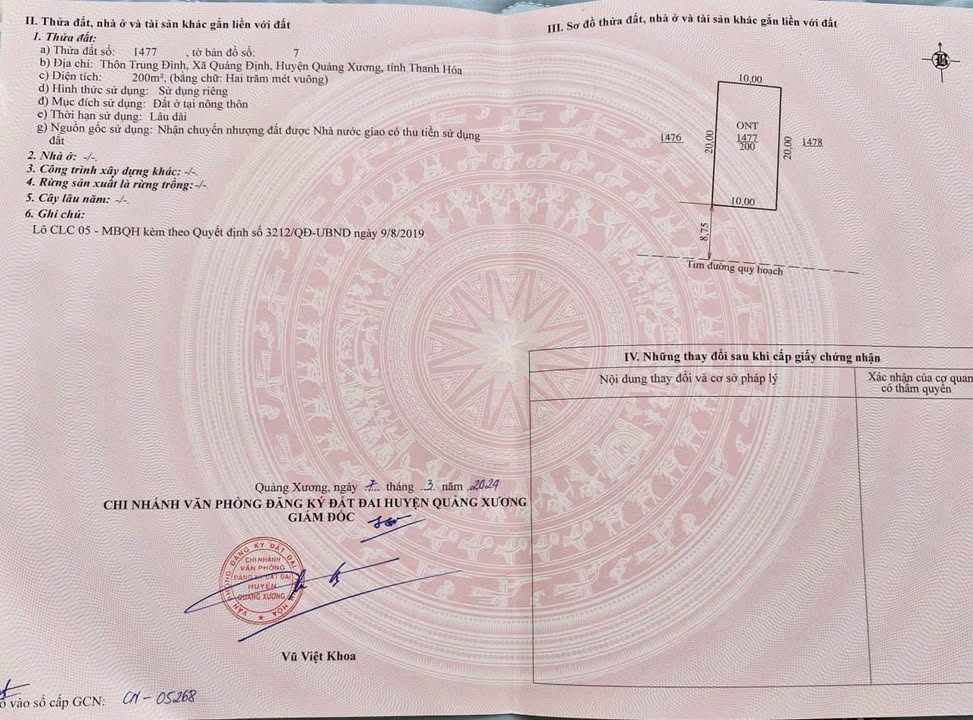 Bán gấp cặp nhà phố tại Quảng Định, Thanh Hóa - Diện tích 200m², giá thỏa thuận!