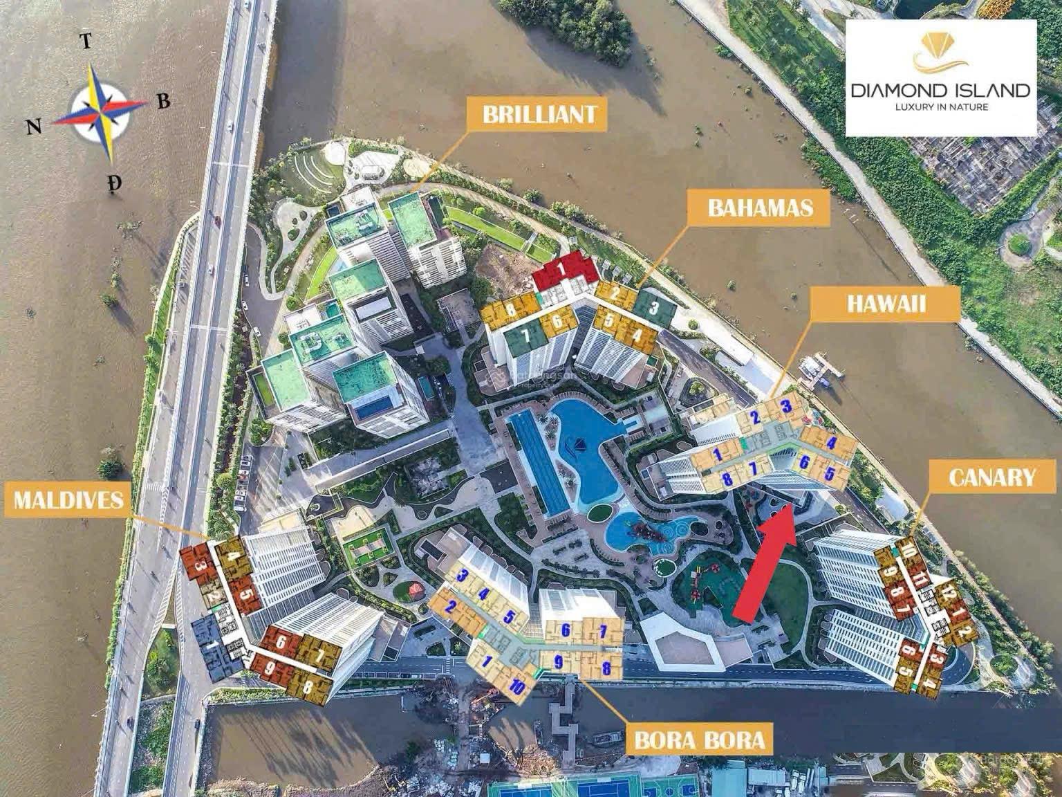 Căn hộ Diamond Island 56m² giá 20 triệu - Đầy đủ tiện nghi, view đẹp