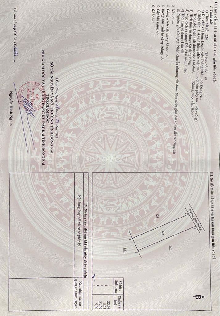 Đất thổ cư Dầu Giây, Thống Nhất, Đồng Nai 114m² - Sổ hồng chính chủ, giá chỉ 560 triệu!