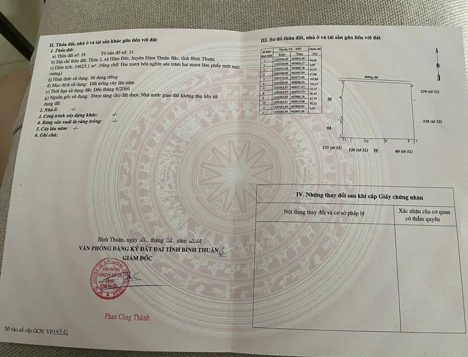 Đất nông nghiệp 2,5ha Hàm Đức giá 27 tỷ - Cơ hội đầu tư hấp dẫn!