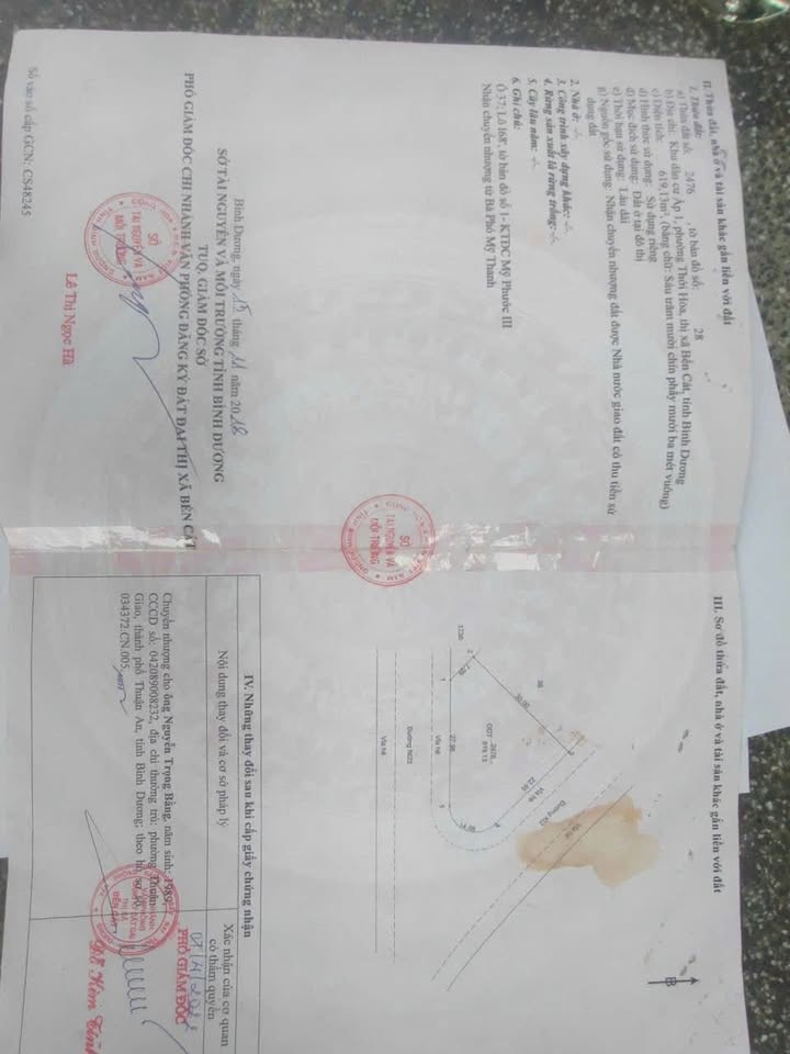 Đất nền Thới Hòa Bến Cát 619m² giá 6 tỷ - Cơ hội đầu tư tuyệt vời!