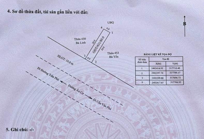Đất mặt đường Âu Cơ Yên Bái 80m² giá 4 tỷ - Cơ hội đầu tư sinh lời!