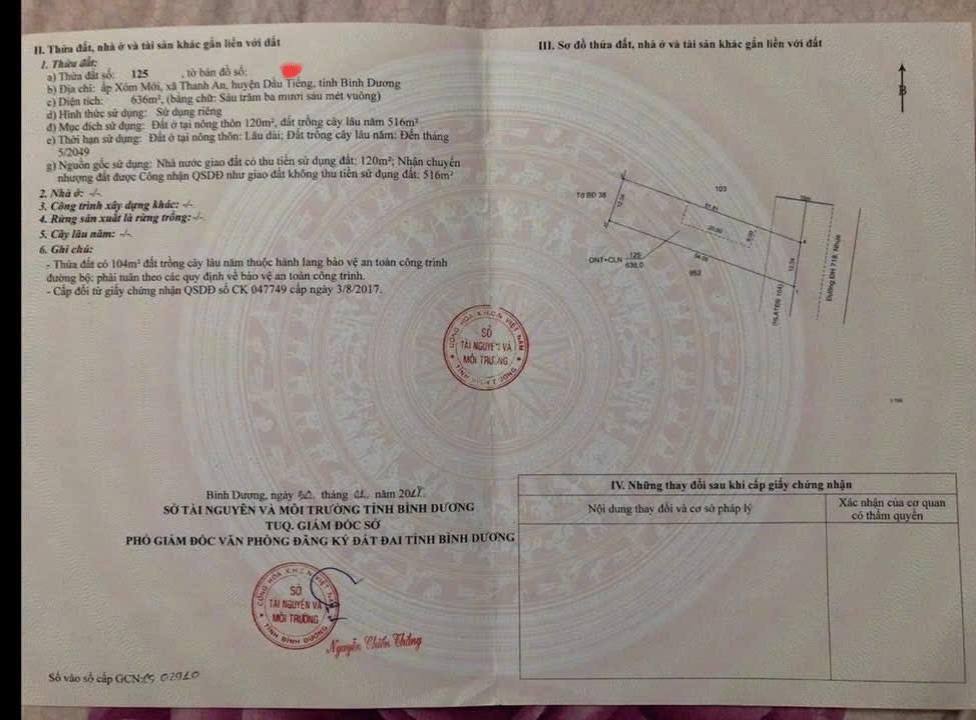 Đất nền mặt tiền đường ĐH 706, Thanh An, Dầu Tiếng, 1200m² - Cơ hội đầu tư tuyệt vời!