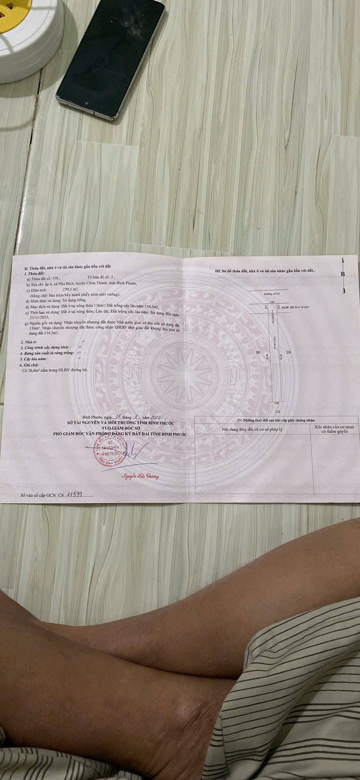 Đất nền Nha Bích Chơn Thành 370m² giá 1 tỷ - Đầu tư sinh lời bền vững!