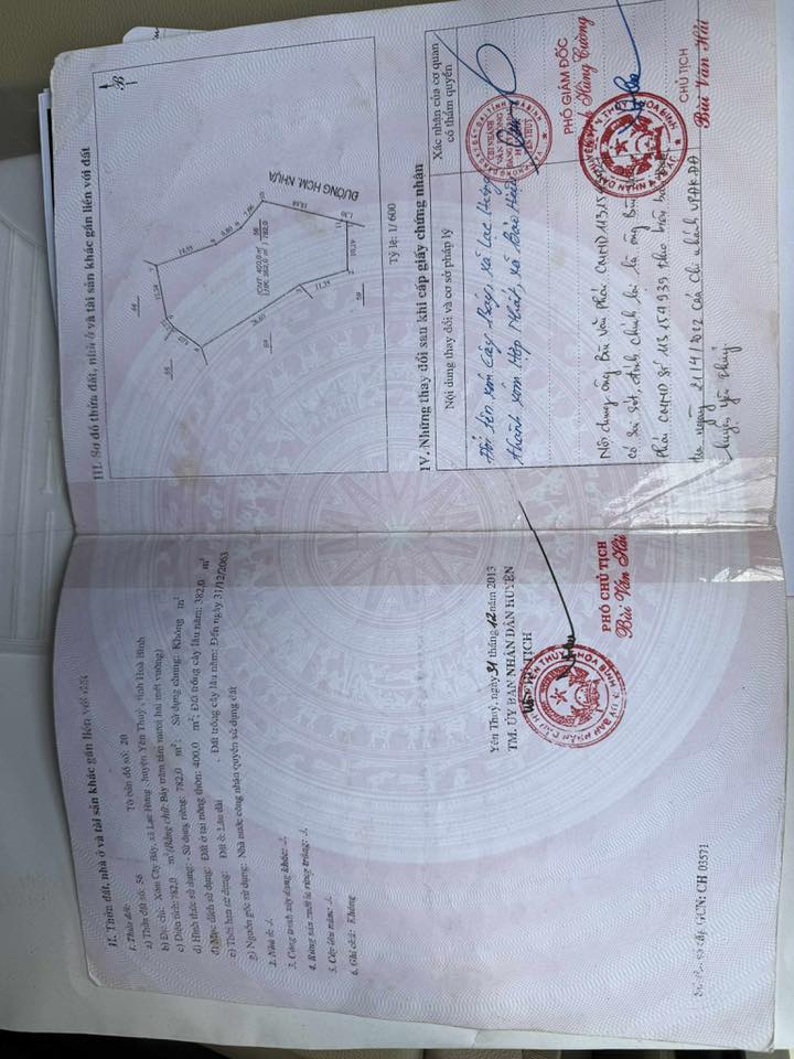 Đất thổ cư 400m² tại xã Lạc Hưng, Yên Thủy, Hòa Bình - Giá chỉ 3 tỷ