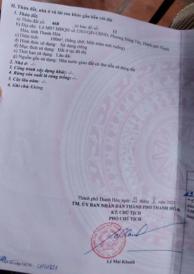 Đất nền Đông Tân Thanh Hóa 100m² giá tốt - Cơ hội đầu tư hiếm có!