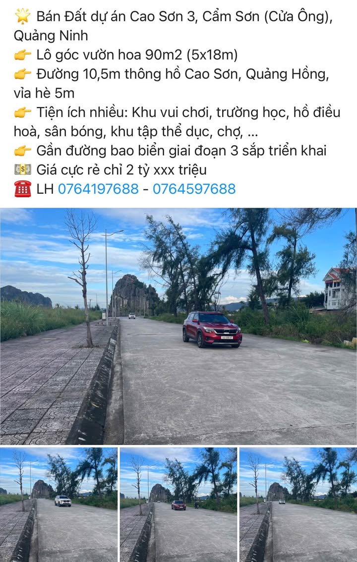 Đất dự án Cao Sơn 3, Cẩm Sơn 90m² giá 2 tỷ - Lô góc vườn hoa tiện ích đầy đủ!