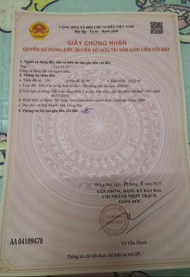 Nhà mặt tiền đường Lý Thái Tổ, xã Đại Phước, 165m² giá 8.5 tỷ - Sổ hồng chính chủ!