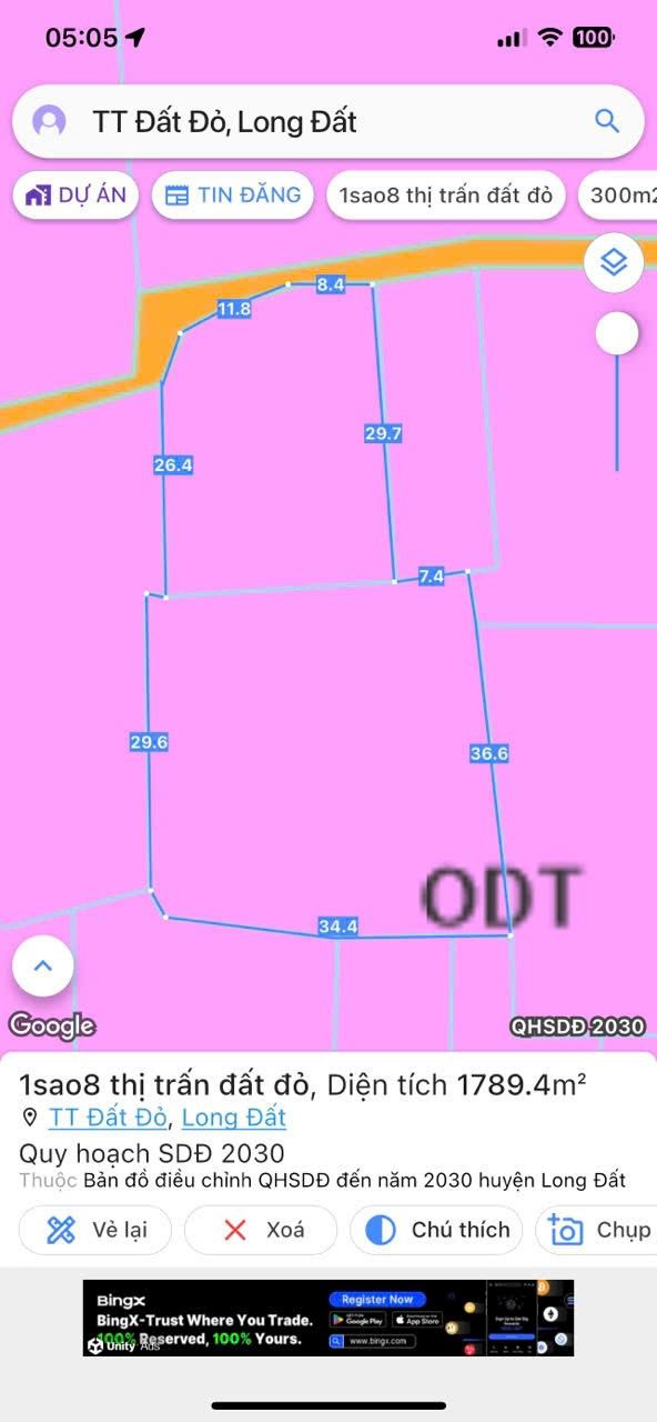 Đất nền Đất Đỏ 1.800m² giá 4.5 tỷ - Đầu tư tiềm năng tại khu dân cư đông đúc!