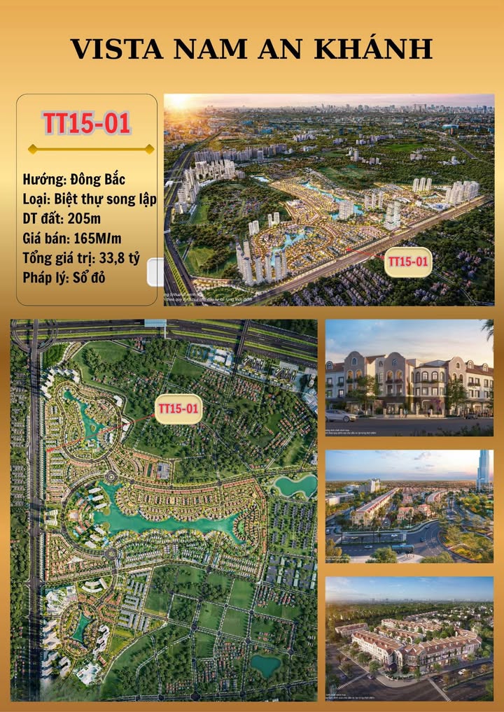 Biệt thự Nam An Khánh Hoài Đức 205m² - Lô góc đắc địa, giá tốt!