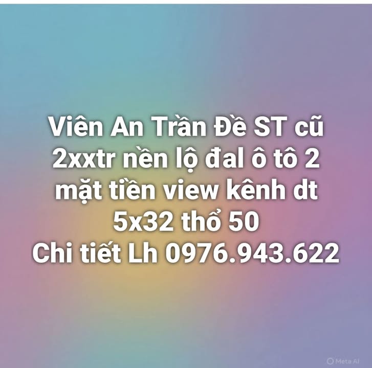 Đất nền Viên An Trần Đề 160m² giá 200 triệu - Ô tô vào tận nơi!