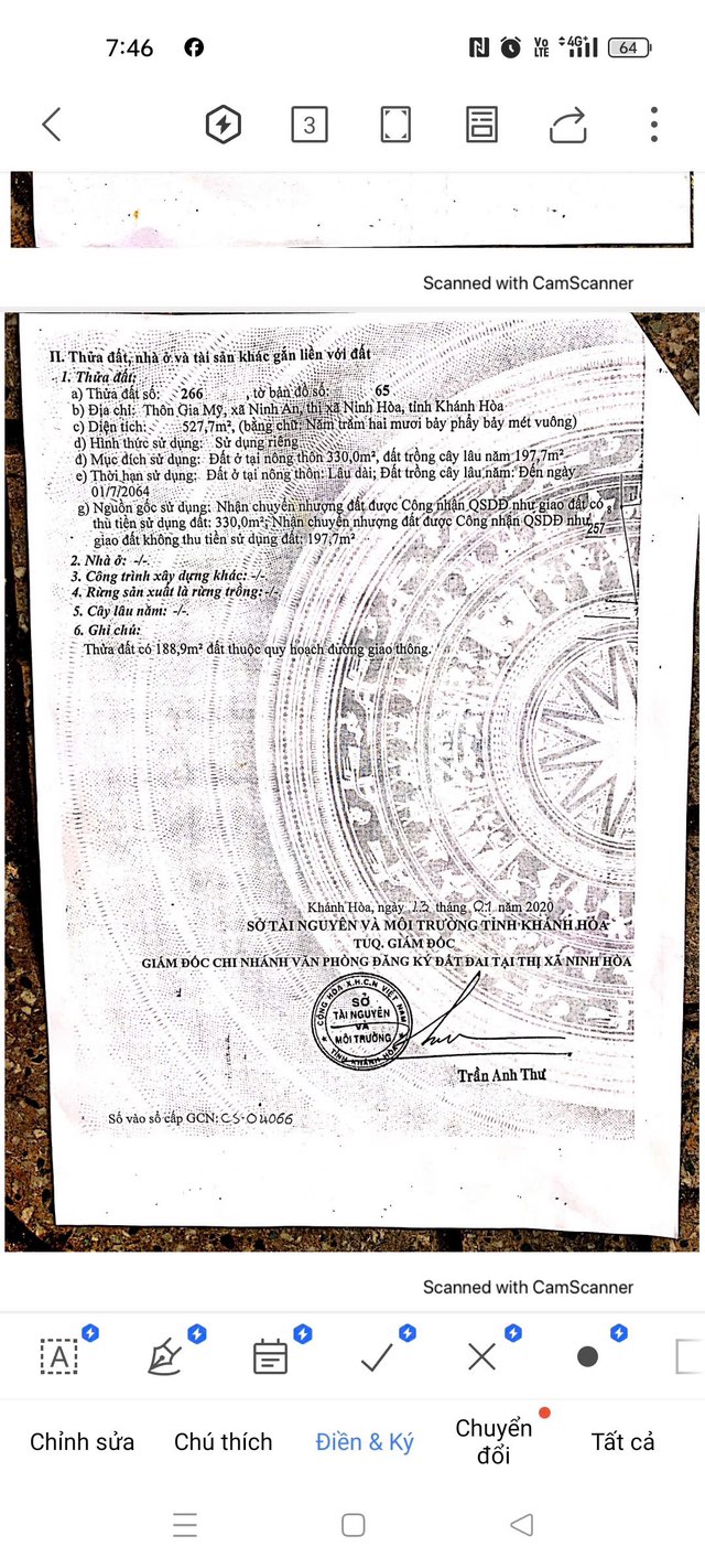 Đất nền Ninh Hòa 527m² giá 1.5 tỷ - Đường ô tô rộng rãi, tiện ích xung quanh