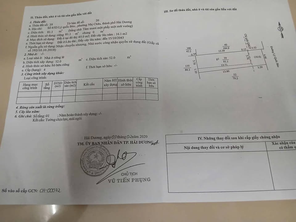 Bán đất mặt phố Lý Quốc Bảo, Hải Dương 81m² - Vị trí đẹp, kinh doanh thuận lợi!