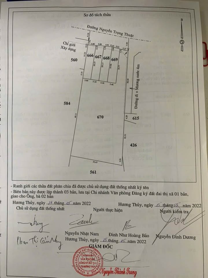 Đất mặt tiền Nguyễn Trọng Thuật, phường Thủy Lương, 112m² - Giá 1.1 tỷ, chính chủ!