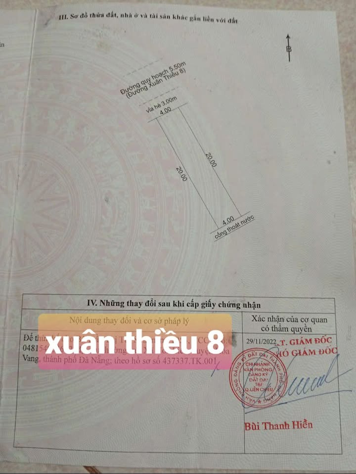 Đất nền mặt tiền đường Xuân Thiều 8, Liên Chiểu - 80m² giá 4 tỷ - Tiềm năng sinh lời cao!
