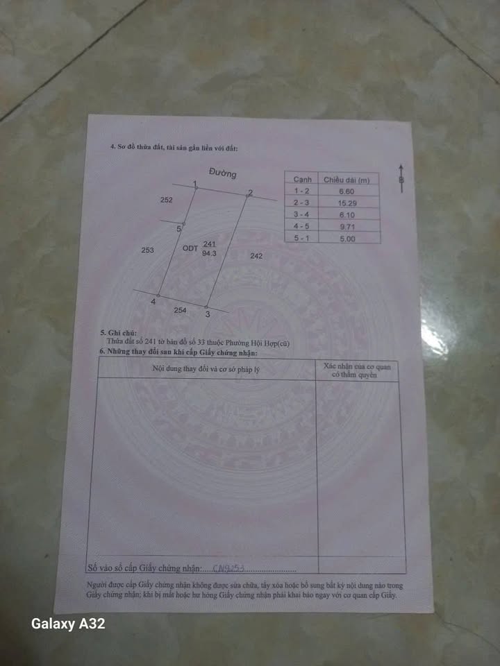 Đất thổ cư phường Hội Hợp, Vĩnh Yên 94,3m² giá 1,6 tỷ - Sổ đỏ chính chủ!