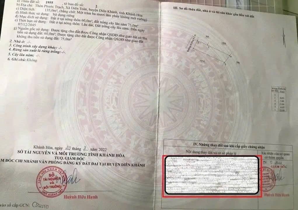 Đất thổ cư Diên Toàn 135m² giá chỉ 1.35 tỷ - Sổ hồng chính chủ