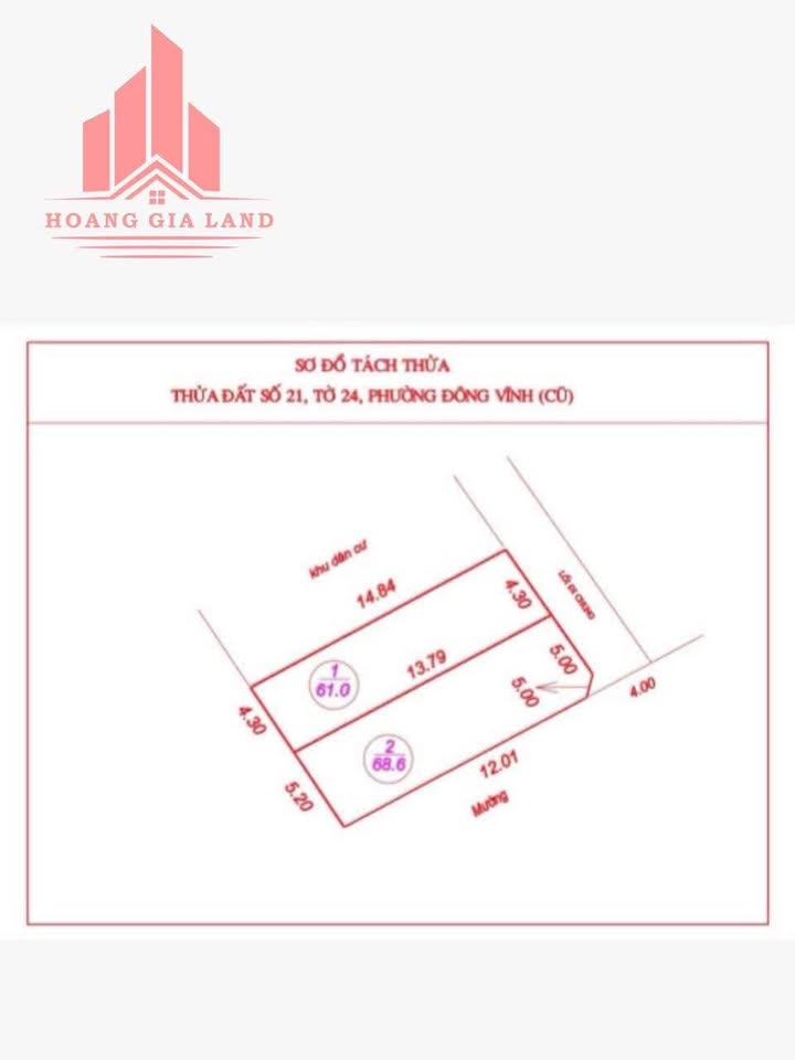 Đất nền tại ngõ 25 đường Xuân Thủy, phường Thành Vinh 61m² - Gần trung tâm hành chính!